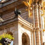 Parks Barcelona - Stairway leading to historical sight with bronze statues