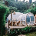 Camp Nou Stay - Exterior of cute bubble tent in tropical garden