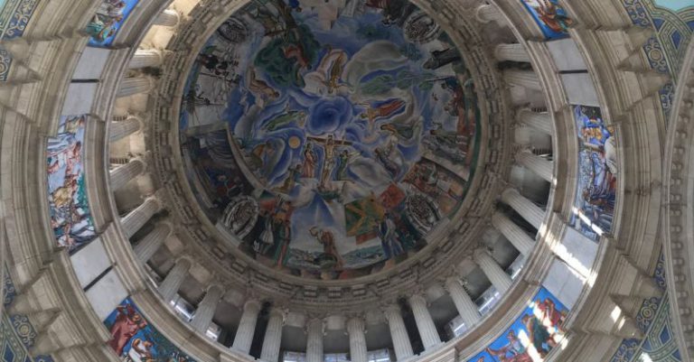 Museums Free Barcelona - Low Angle Shot of the Museum of Catalan Visual Art Dome Ceiling