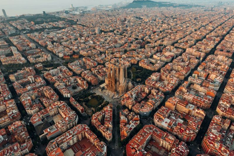 Barcelona - aerial view of city buildings during daytime