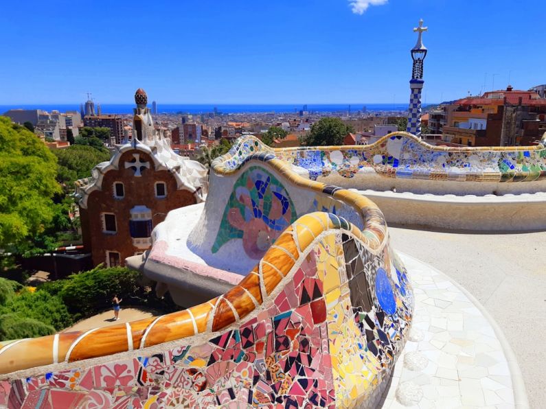 Barcelona - orange and blue inflatable ring