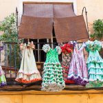 Flamenco - green and brown floral dress