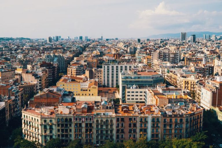 Barcelona - aerial photography of city infrastructures