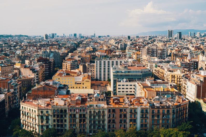 Barcelona - aerial photography of city infrastructures
