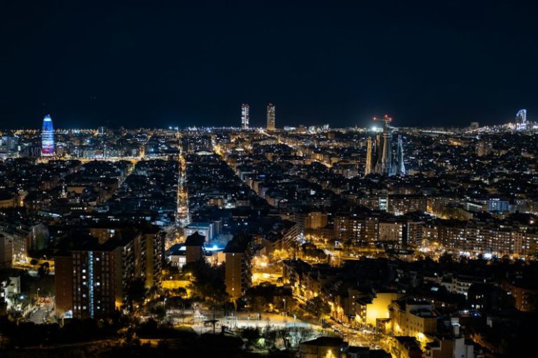 Barcelona - city lights during night time