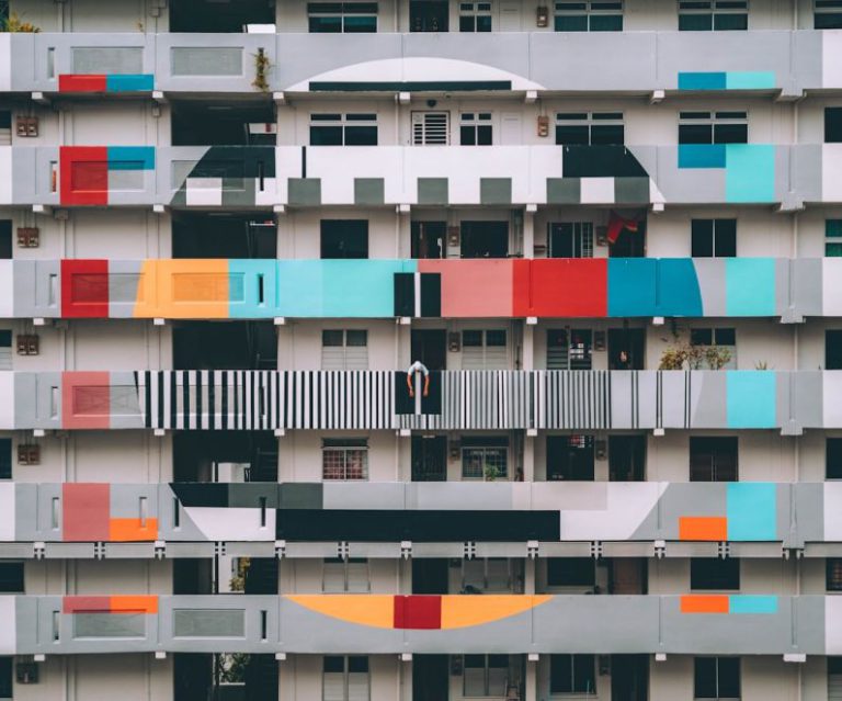 Street Art - test card themed building