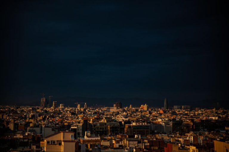 Barcelona Night - city with high rise buildings during night time