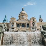 Barcelona - beige building near waterfalls