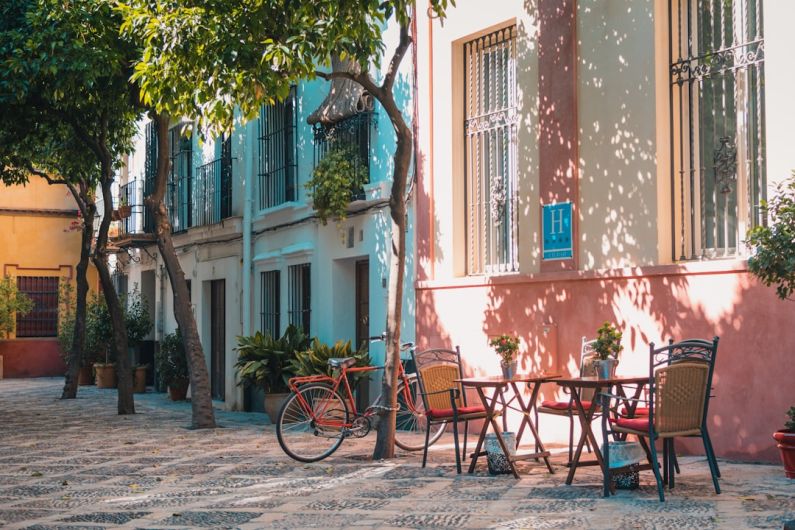 Barcelona - two brown table outside