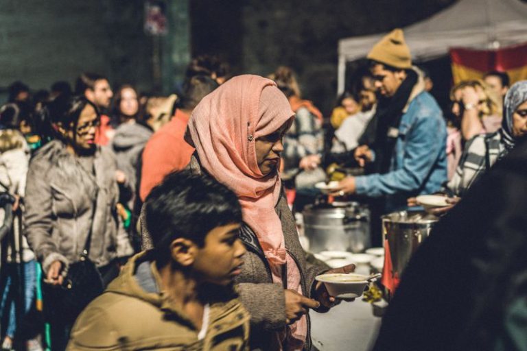 Barcelona - woman, crowd, soup