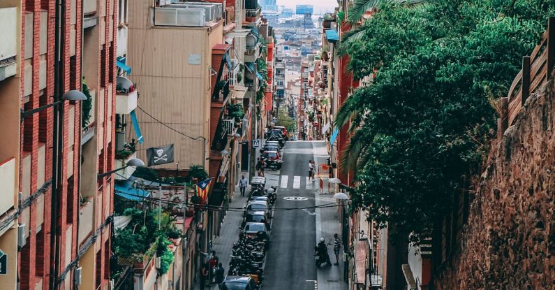 Barcelona - Road Between Buildings