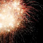 Public Holiday - a fireworks is lit up in the night sky