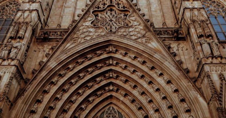 Barcelona - Worm's Eye view of the Barcelona Cathedral