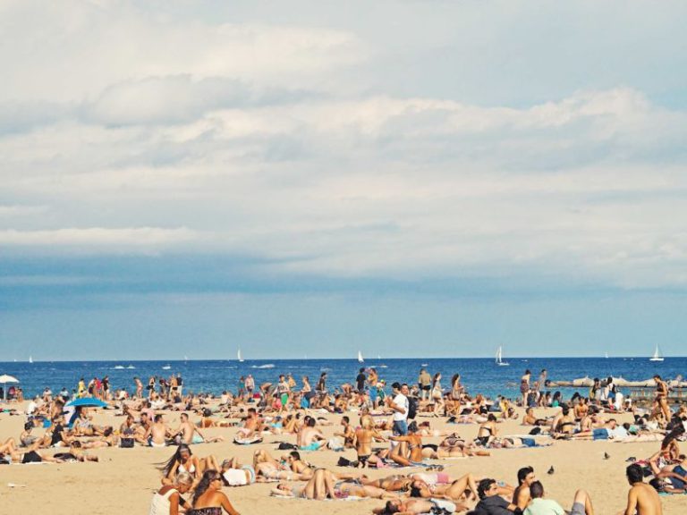 Barcelona Beach - people on brown sand beach