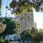 Barcelona - Group of People Walking in Front of Sagrada Familia Cathedral